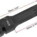 uxcell 1/2" Drive x M18 (18mm) Impact Triple Square Spline Bit Socket, Metric 3" Length, CR-MO Steel Use with Impact Drivers or Hand Ratchets