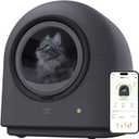 HHOLOVE TYPro Self Cleaning Cat Litter Box Automatic Hands-Free Smart Robot self Cleaning Cat Litter Box for Multiple Cats with APP Control Safe with Litter Mat Waste Bags and Deodorizer Dark Grey