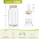 64oz Fermentation Jar, 2L Glass Fermenting Jar with Airlocks & Weights, Fermenting Kit for Sauerkraut, Pickling, Kombucha, Hot Sauce, Mead, Cider and More, Pack of 2