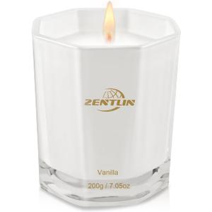 Vanilla Candle - Birthday Gifts Candles - Natural Eco Soy Wax Candle for Home - Stylish Octagonal Design - 7.05 oz, 50 Hours Burn Time (White)