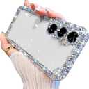 for Samsung Galaxy A16 5G Bing Glitter Case, Women Girly Cute Phone Case Cover with Sparkle Rhinestone Diamond Camera Protection, Crystal Clear Silicone Bumper Cover for Galaxy A16 (Clear)