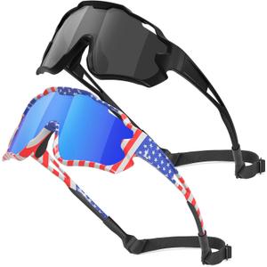 2 x Kids Sunglasses,Youth Baseball Glasses for Boys Girls Age 6-14,Sports UV Protection Goggles