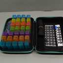 Monthly Pill Organizer 2 Times a Day, with Portable Hard Shell, Pill Cutter, 31-Day Box, Plastic Opening Pick, Monthly & Weekly Stickers, Convenient Medication Management (Black, 2 Times a Day)