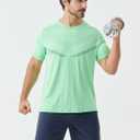 2 x Men's Athletic T-Shirts Moisture Wicking Cool Running Short Sleeve Tee Gym Tennis Workout Hiking Cationic