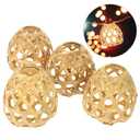 Beavorty 4pcs Rattan Lampshade Replacement Mini Woven Lamp Shade Cover For Pendant Light Lamp Ceiling Wall Floor Lamp Candle Bulb