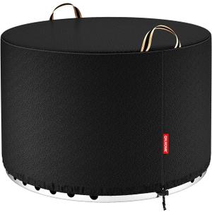 QH.HOME Fire Pit Cover Round for Solo Stove Yukon 27"-29", Waterproof Smokeless Fire Pit Cover, 600D Strong Tear Resistant, Fits for Gas/Table/Bowl Fire pits - 30" D X 18" H (Black)