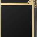 Luxury Metal Butane Lighter with Signature Ping Sound - Classic Soft Flame Cigar & Pipe Lighter, Refillable Flint Ignition, Elegant Black & Gold Vintage Design - Unique Gift for Men