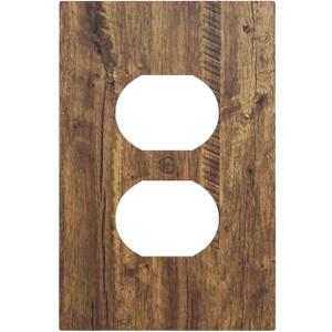 Outlet Covers Brown Rustic Wood Westen Country 1 Gang Duplex Light Switch Cover Plate Decorative Wall Plates Electrical Switch Plate Receptacle Cover for Farmhouse Cabin Decor