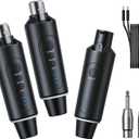 Wireless XLR Microphone Transmitter and Receiver System, 2.4G 1-to-2 Mode, 160ft Range, USB Rechargeable, Plug & Play, for Interviews, Duets
