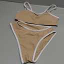 SOLY HUX Girl's Ribbed Knit Contrast Binding Bikini Bathing Suit 2 Piece Swimsuits 9 Years