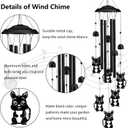 Gabzart Squirrel Wind Chimes for Outside/Indoors, Squirrel Gifts for Women Mom Grandma, Aluminum Tubes Windchimes S Hook, 37" Wind Chime Hanging Decor for Home Patio Garden Porch Yard (Black-Squirrel)