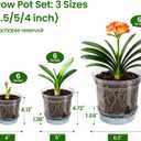 MIXC 18 Packs 6.5/5/4 Inch Self Watering Pots for Indoor Plants - Clear Nursery Plant Pots with Drainage, Deep Visible Reservoir - Flower Planter Outdoor with Wicking Rope