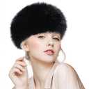 Faux Fur Headbands for Women, Fluffy Winter Headbands for Women, Women's Winter Headband with Elastic (Black)
