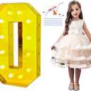 LANGXUN 40inch Gold Large Led Light Up Numbers for 1st 21st Birthday Decor, With Hot Glue Gun and Bracket, Marquee light up Numbers Party Wedding Decor Graduation Baby Shower Photo Background Decoration (Number 0)