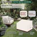 Heavy Duty Patio Sofa Covers Waterproof, Outdoor 3-Seater Couch Cover Waterproof, 600D Outdoor 2-Seater Loveseat Furniture Covers with Air Vent Handle 43''W x 29''D x 24''H/ 34''H Beige Brown