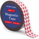 Magnetic Tape Strip Roll with Self Adhesive Backing,(1" Wide x10ft Long) Flexible Sticky Magnet Tape Strips for Kitchen, Garage Whiteboards Fridge Organization