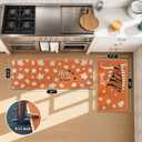 KIMODE Kitchen Rugs Non Slip Washable 17"x47"+17"x29", Fall Farmhouse Kitchen Rugs Sets of 2, Autumn Maple Leaf Rugs for Kitchen Floor, Absorbent Kitchen Mats for Floor Laundry Office Sink Desk