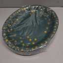 30Pcs Green Gold Oval Paper Plates 10" X 12" Large Disposable Dinner Plates for World Cup Birthday Wedding Engagement