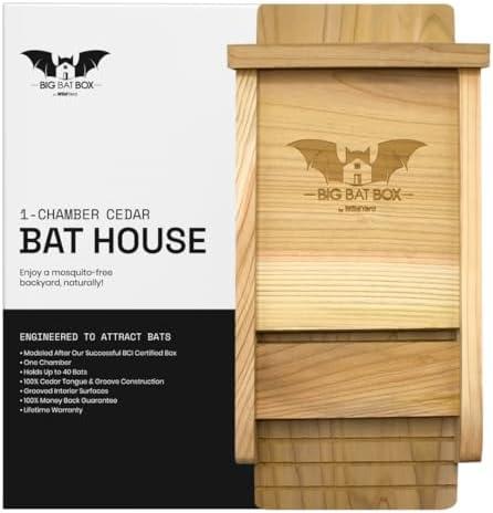 BIGBATBOX - Complete Bat House for Outdoors - Clean Backyard from Mosquitoes - No Interior Paint - One-Chamber Design - Easy to Hang - Bat Houses for Outdoors