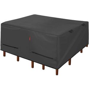 Porch Shield Patio Table Cover - Waterproof Outdoor Dining Table and Chairs Furniture Set Cover Square - 102 x 102 inch, Black