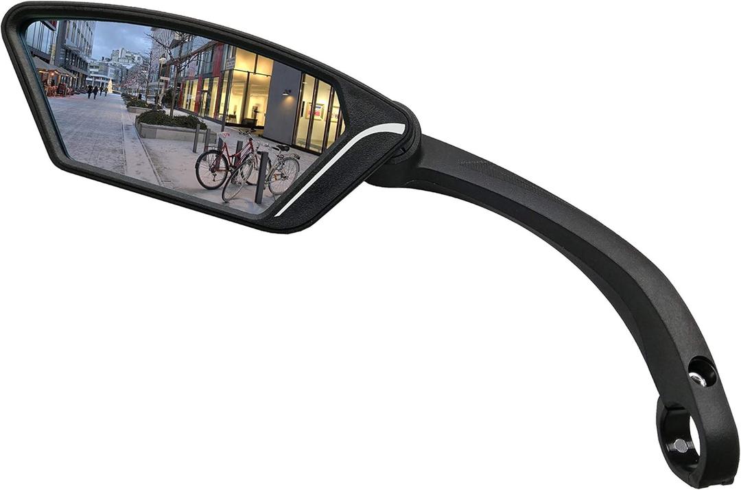MEACHOW New Scratch Resistant Glass Lens,Handlebar Bike Mirror, Rotatable Safe Rearview Mirror, Bicycle Mirror,ME-002 (Blue Left Side)