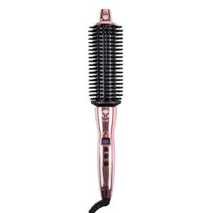 CALISTA Perfecter Pro Heated Round Brush, Lift, Volumize, and Style with No Heat Damage for Healthier Looking Hair, 1.5" For Voluminous Blowouts & Long Hair, Dual Voltage & Adjustable Temp, Rose Gold