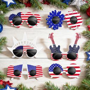 Bulk 4th of July American Flag Sunglasses 18 Pcs for Women Men,Patriotic Red White Blue Stars Stripes Glasses,Party Favors Supplies,Photo Booth Props decor Gifts for Independence day 250th Anniversary