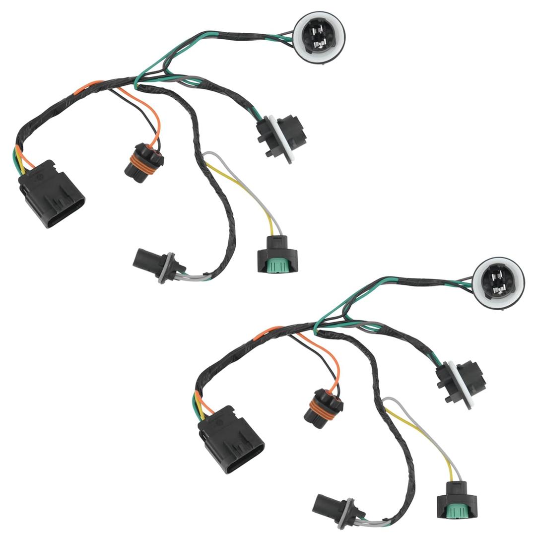 2pcs Headlight Wiring Harness Compatible with 2007-2014 GMC Sierra 1500 2500 HD 3500 HD Replace 15841610 Headlamp Wiring Harness