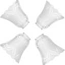 4 Pack Clear & Frosted Glass Lamp Shade Replacement with 1.6"(41MM) Fitter Opening for Ceiling Fan Light Kit Wall Sconce Pendant Light Fixture