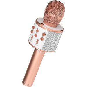 5 CORE Bluetooth Wireless Karaoke Microphone All-in-One Premium Handheld Karaoke Mic Speaker Recorder Player w/ Adjustable Remix FM Radio Great Gifts for Girls Boys Adults All Age WM SPK Copper
