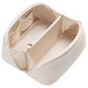 Yarnic Travel Makeup Bag Cosmetic Bag, Large Capacity Toiletry Bag for Women, Portable Pouch Cute Make Up Organizer with Divider and Handle, Neoprene (nude)