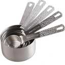 Smithcraft Measuring Cups 5pcs Stainless Steel Measuring Cups Set 18/8 (304) Steel Material Heavy Duty Measurer cups Color Silver (Siliver-5cups+1ring)