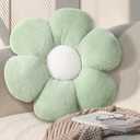 17.7 Inch Sage Green Flower Pillow  Daisy Shaped Cute Decorative Throw Pillow, Soft Floral Seating Cushion Floor Pillows for Sofa, Bed, Chair & Room Decor