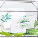 NCYP Small 10.2 x 5.9 x 7.9 Inches Silver Glass Cards Box with Slot and Lock for Wedding, Birthday Party - Geometric Card Holder, Home Decorative, Slot Length 6.3'' (Glass Box Only)