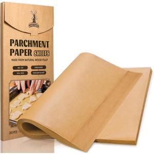 Hiware 200 PCS Parchment Paper Baking Sheets 9x13 IN, Precut Non-Stick Parchment Paper for Baking, Cooking, Grilling, Frying and Steaming - Unbleached, Fit for Quarter Sheet Pans