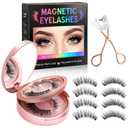 Magnetic Eyelashes with Applicator - Lightweight Reusable Eyelashes Natural Look, No Glue or Eyeliner Needed, Waterproof 3D Magnetic Eyelashes for Beginners