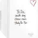 Cooluli Vibe Mini Fridge for Bedroom - With Cool Front Magnetic Whiteboard - 15L Portable Small Refrigerator for Travel, Car & Office Desk - Plug In Cooler & Warmer for Food, Drinks & Skincare (White), 15 Liter