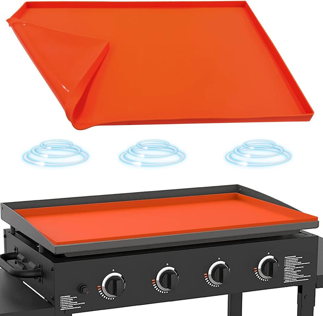 Silicone Griddle Mat for Blackstone 36 Inch, Heavy Duty Food Grade Silicone Griddle Cover, Griddle Accessories for Blackstone Grill, All Season Protective Cover (Orange)
