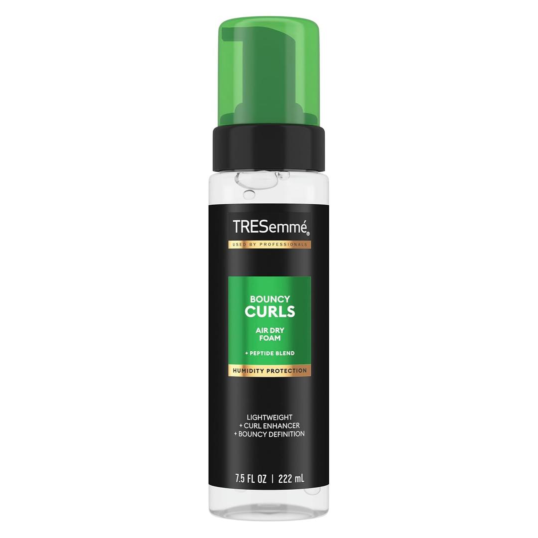 TRESemm Air Dry Foam 1 ct Bouncy Curls Foam for Humidity Protection, with Peptide Blend, 7.5 fl oz