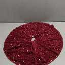 Christmas Tree Skirt 20 Inch, Red Sequin Christmas Trees Skirt, Large Sparkle Xmas Tree Stand Base Used for Christmas Holiday Indoor Home Decoration