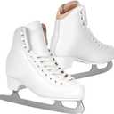 Ice Skates for Women & Girls,Figure Skates with Premium Microfiber Leather, Stainless Steel Blades & Full-Fit Memory Foam Interior for Ultimate Comfort (White) (8)