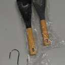 Cooking Spoon for Nonstick Cookwares, Great for Cooking and Serving Sturdy BPA-Free Matte Silicone, Wood Handle Spoon for Mixing, Scoop, and Scrape (Black & Grey, 11.4 inch)