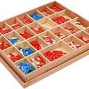 Wood - Small Movable Alphabet (Red & Blue) Adena Montessori Letter Materials Educational Tools Preschool Early Learning Words Toys