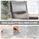 Recliner Headrest Protector,Non Slip Waterproof Headrest Cover,Leather Recliner Headrest Cover for Sofa,Furniture,Living Room,Office Chair 17x27 inLight Gray
