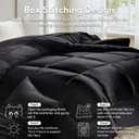 MR&HM King Size Comforter Set Black, Reversible Satin Microfiber Comforter Set for All Seasons, 3 Pieces Non-Slip Silky Soft Bedding Sets with 1 Comforter (104"x90") and 2 Pillowcases (20"x36")