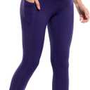 POSHDIVAH Maternity Workout Leggings with Pockets Ultra Soft Yoga Pants | Over The Belly,High Rise,Gentle Compression,No Front Seam,Bump Support,Breathable,Pregnancy To Postpartum Activewear (Blue, S)