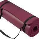 Yoga Mat 1-Inch Extra Thick High-Density Exercise Mat with Non-Slip Surface & Carry Strap for Men & Women Tear-Resistant Pilates Workout Mat for Home Gym, Floor Fitness (Deep Wine)