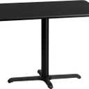 Flash Furniture 30'' x 42'' Rectangular Black Laminate Table Top with 23.5'' x 29.5'' Table Height Base, 30"W x 42"D x 31.13"H