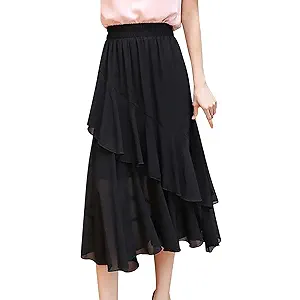 High Waist Skirt Casual Skirts Half Skirt Skirt Adult Skirt Elastic Waist Skirt Trendy Skirts Long Skirt, 4XL