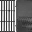 Grill Griddle and Grates for Weber Spirit 300, E-310, GS4 Spirit II 300 Series Grills, Genesis Silver/Gold B & C, Genesis 1000-3500, Reversible Cast Iron 7598 Griddle Plate, 7638 Grill Grate